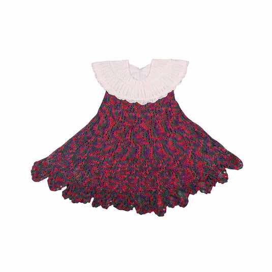 Handmade Mixed Color Beautiful Frock For Ladies | Crochet Lace | XL