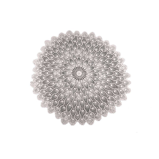 Round Shaped Handmade Cotton Dining Table Mat | Crochet Lace | 60″ Inch