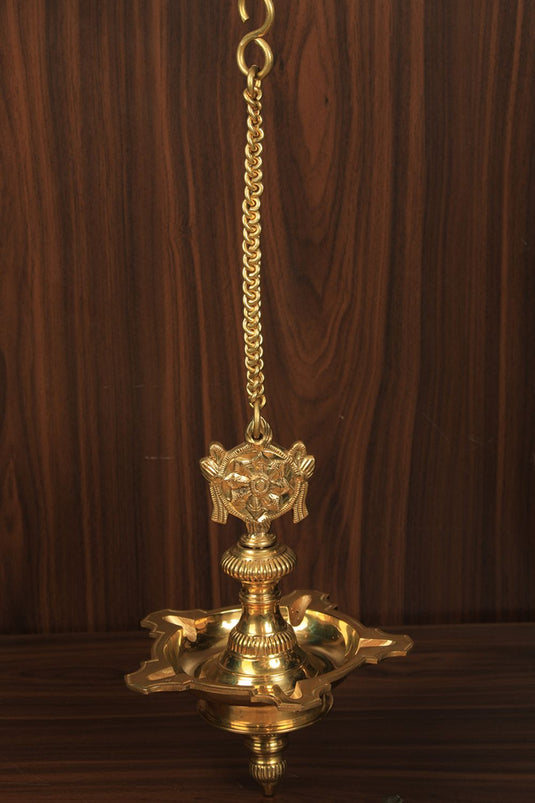 Antique Brass Shank Chakra Hanging Lamp