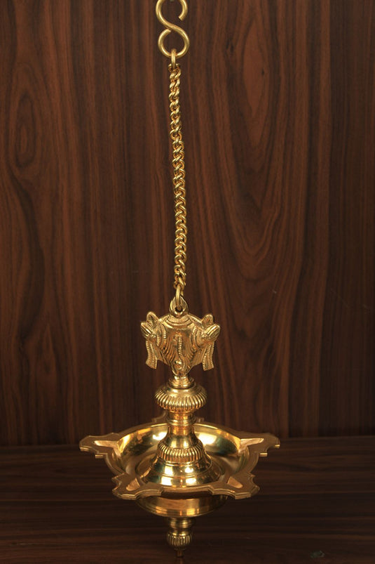 Antique Brass Shank Chakra Hanging Lamp