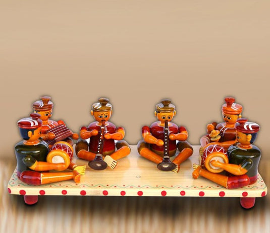 Etikoppaka Bommalu Sannai Sets | Ankudu Wood | 33 X 14 X 12 Inches