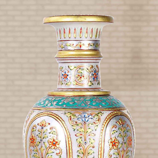 Beautifully Painted Handcrafted Flower Vase | Marble | 13X6X6inch