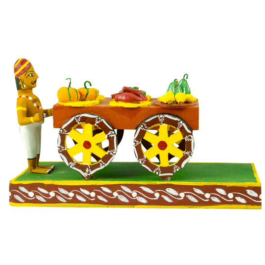 Kondapalli Bommalu Thoppudu Bandi Market | White Poniki Wood | 10x4x6 Inches