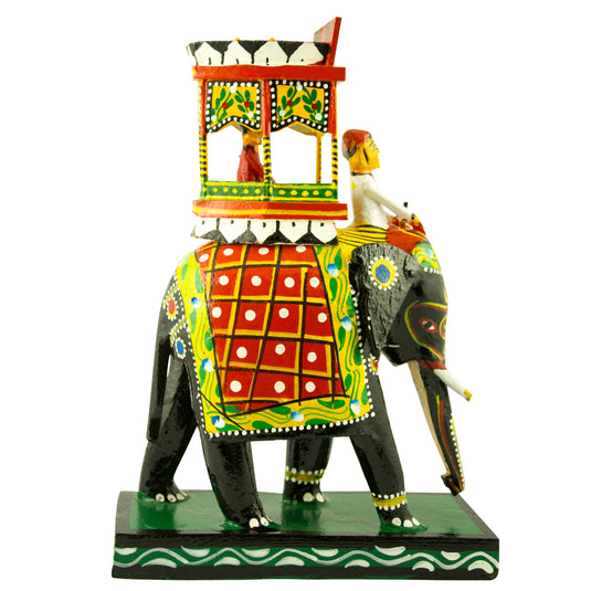 Kondapalli Bommalu Maharaja Ambari | White Poniki Wood | 8x4x12 Inches