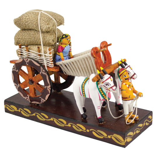 Kondapalli Bommalu Bullockart | White Poniki Wood | 10x4x5.5 Inches