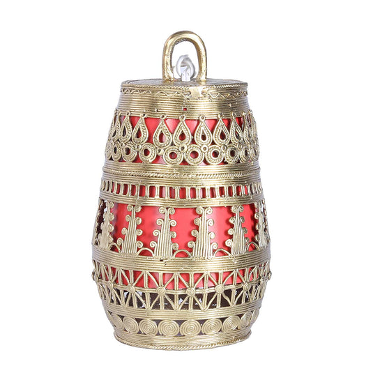 Fine Crafted Dhokra Brass Material Lamp | 10X5X5inch