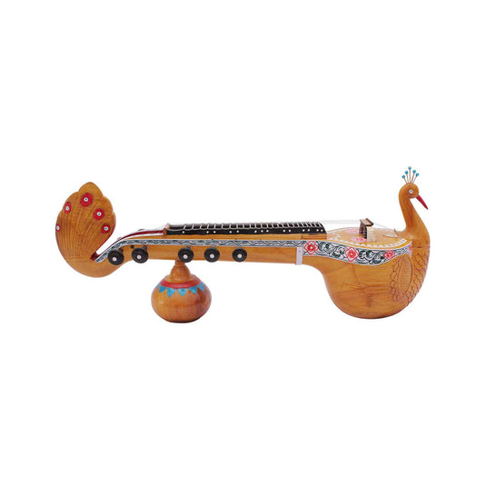 Gorgeous Bobbili Veena (Peacock Design) | Wood | 9.5 X 2.5 X 3.5 Inch