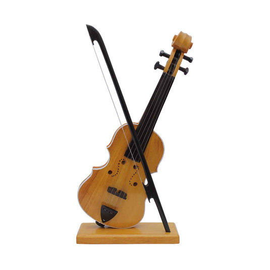 Hand Carved Bobbili Violin | Wood | 9.5 X 4 X 9.5 Inch