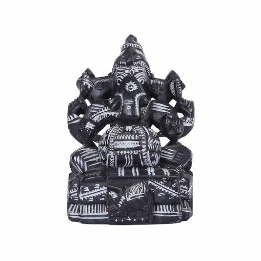 Sculpture Of Lord Ganesh – Sitting Posture | Stone Carving | 4 X 2.5 X 5.5Inch