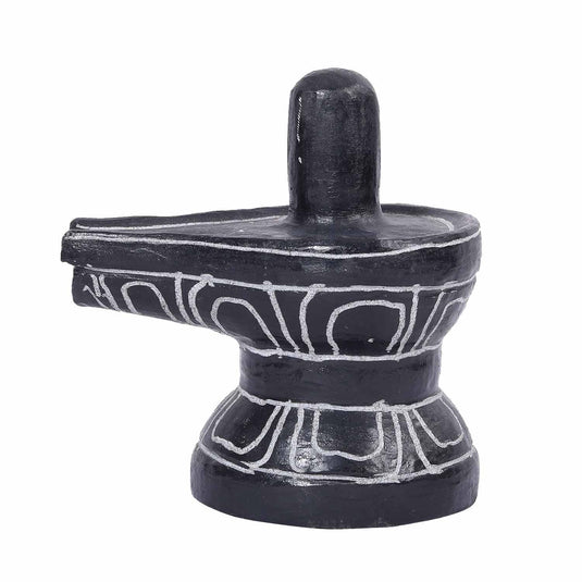 Hand Carved Black Stone SivaLingam | Stone Carving | 6 X 4 X 7Inch