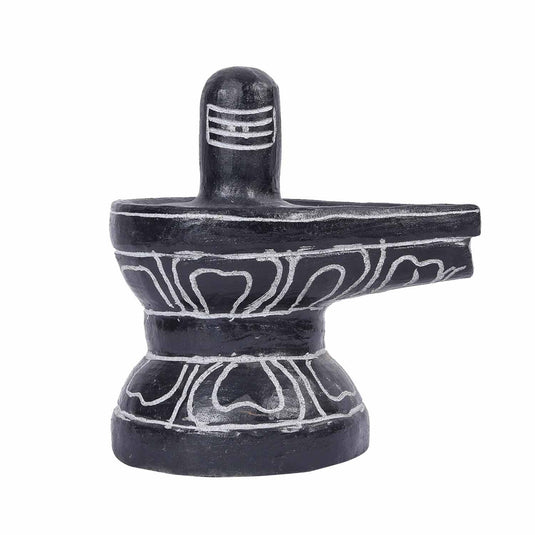 Hand Carved Black Stone SivaLingam | Stone Carving | 6 X 4 X 7Inch